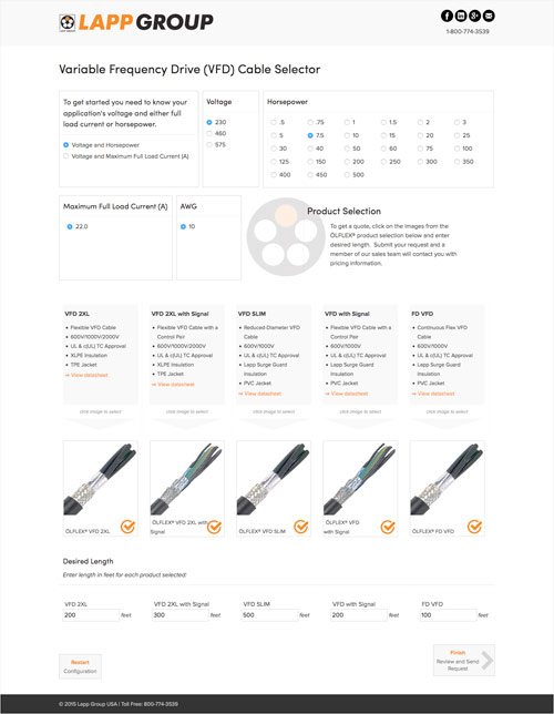 Online tool from Lapp simplifies VFD cable sizing