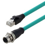 LCom RJ45 to M12 female panel-mount cable assemblies