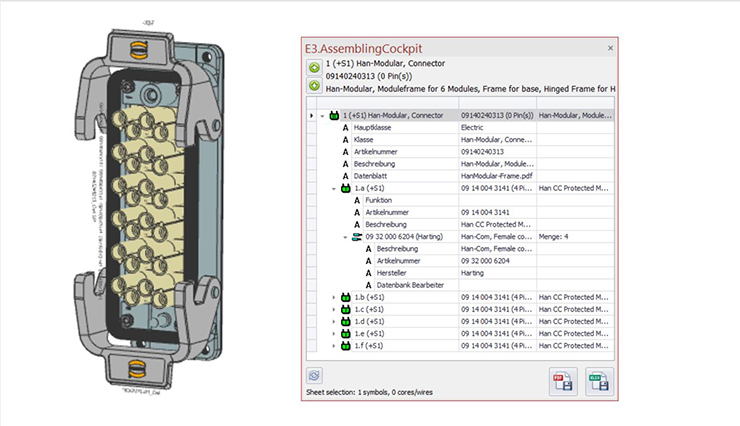 E3. Assembling Cockpit compiles and displays the required components an assembly in a structured and easy to understand way.