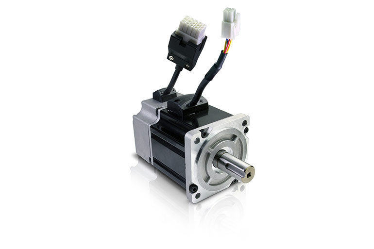 Servomotor with power and data cables. Courtesy of Lin Engineering.