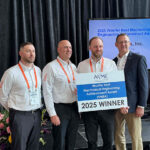 igus wins ASME Woelfel Best Mechanical Engineering Achievement Award. Pictured left to right: Cameron Dreyer, Industry Manager, ECS at igus, Joe Ciringione, Vice President, ECS, at igus, Tim Schneebeck, Industry Manager, Offshore, Oil & Gas at igus, Craig Redding, Subsea Operations Projects Lead - Western Hemisphere at bp. (Source: igus, Inc.)